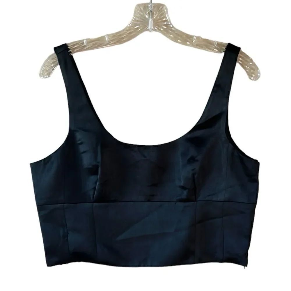 NEW Jason Wu Black Silky Crop Top